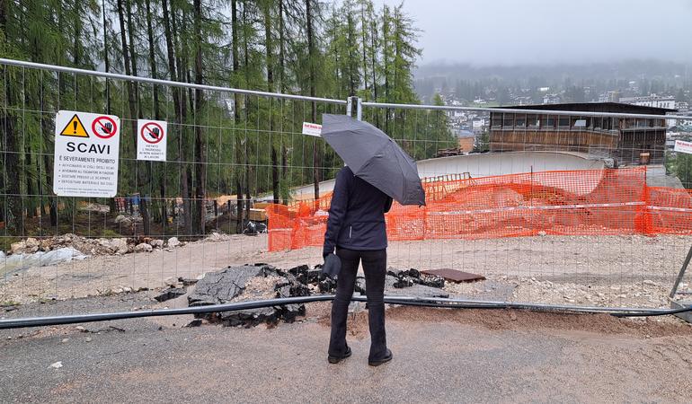 Cortina d'Ampezzo, il cantiere della pista da bob. Foto di C. Bartolucci 