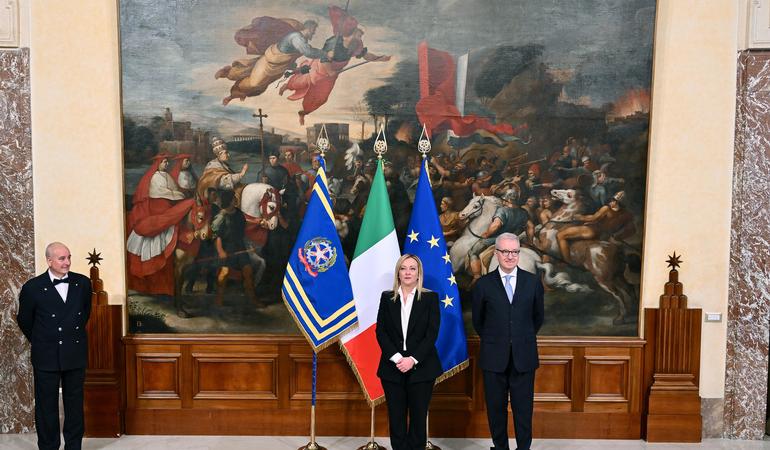 Giorgia Meloni e Alfredo Mantovano. Foto: Ansa