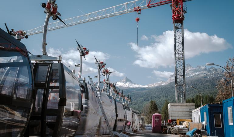 Cantiere a Cortina d'Ampezzo. Foto P. Valenti