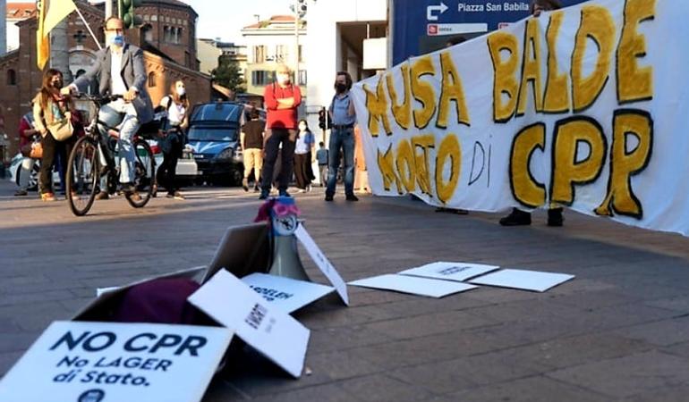 Manifestazione di protesta per la chiusura dei Cpr dopo il suicidio di Moussa Balde(Facebook Mai più lager - No ai Cpr)