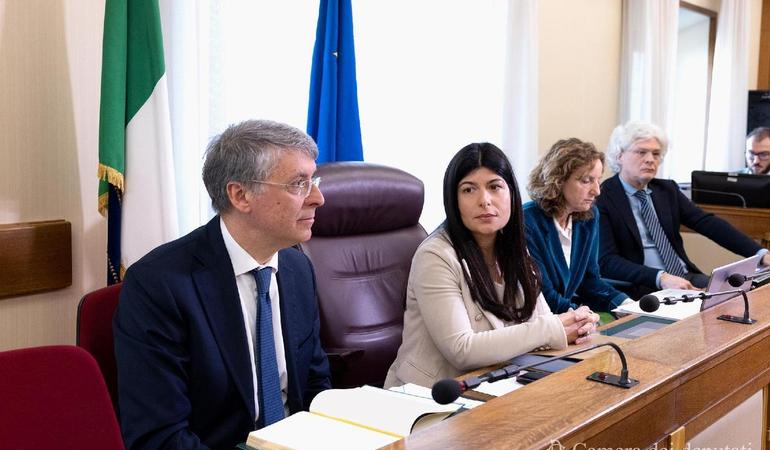 Roma, 7 marzo 2024. Il procuratore di Perugia Raffaele Cantone insieme alla presidente della commissione parlamentare antimafia Chiara Colosimo (Foto Camera dei deputati)