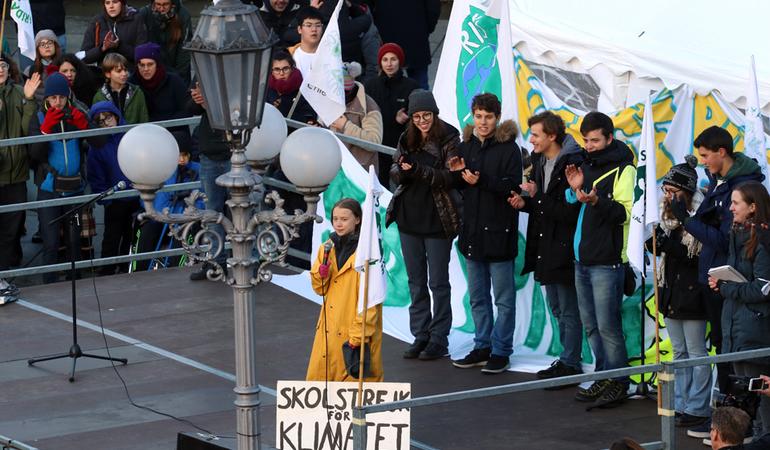 Torino 13 dicembre 2019, Greta Thunberg a Torino per il 50° presidio di Fridays for Future. Credits Spaziotorino.it