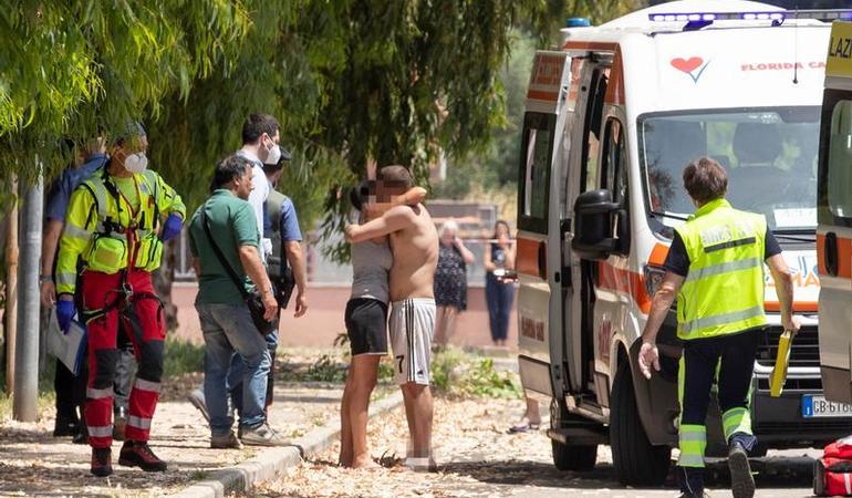 Il luogo dove sono stati uccisi a colpi di arma da fuoco due bambini e un anziano, Ardea, Roma, 13 giugno 2021. ANSA/CLAUDIO PERI
